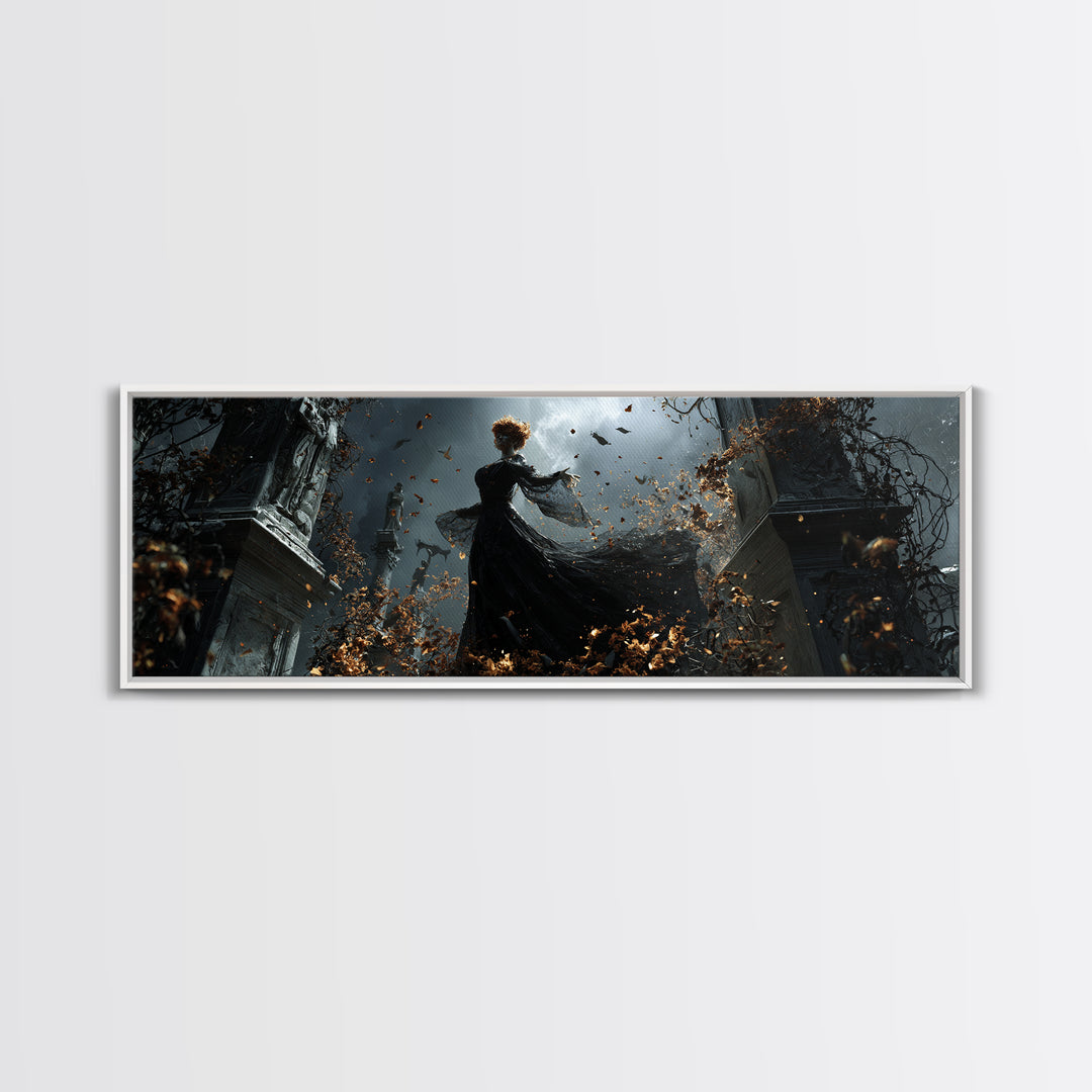 The Poison Garden, Extra Wide Wall Art, Spooky Home Decor, Canvas Print, Halloween Wall Decor, Gothic Home Decor, Dark Fantasy Art