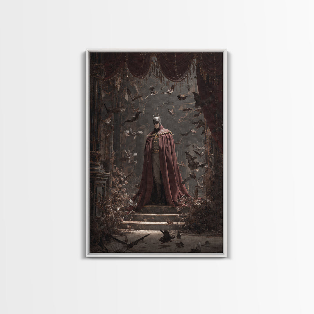 The Bat Prince, Vertical Wall Art, Dark Halloween Decor, Canvas Print, Halloween Wall Decor, Gothic Home Decor, Spooky Wall Decor