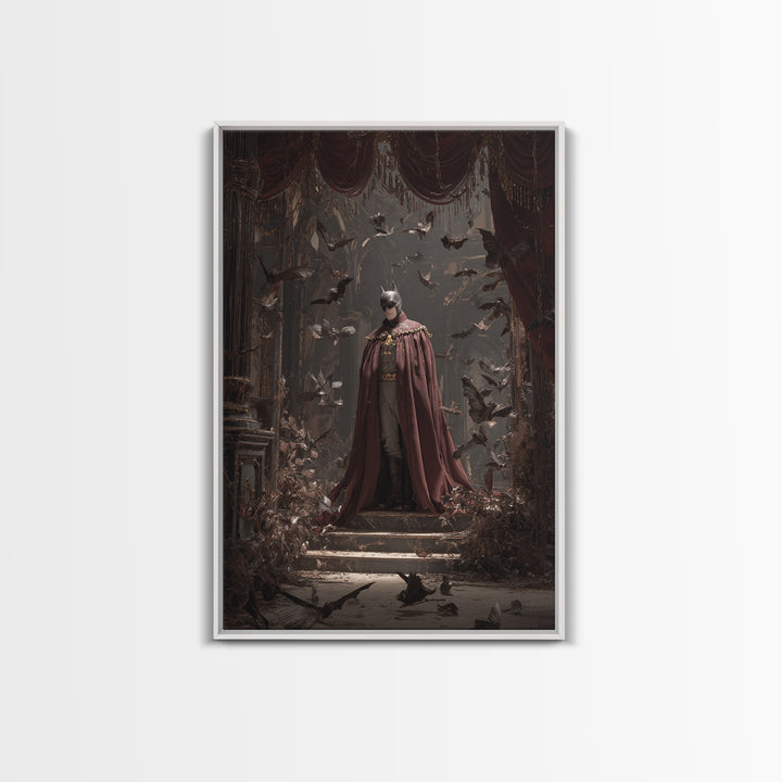 The Bat Prince, Vertical Wall Art, Dark Halloween Decor, Canvas Print, Halloween Wall Decor, Gothic Home Decor, Spooky Wall Decor