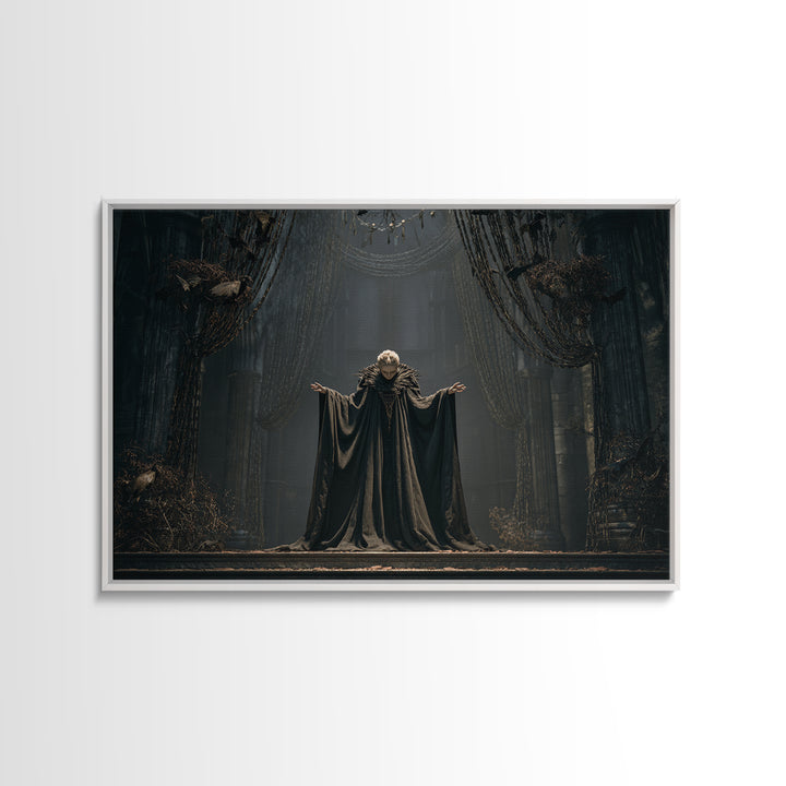 The Bat Prince, Landscape Wall Art, Gothic Horror Wall Art, Framed Canvas Print, Halloween Wall Decor, Gothic Home Decor, Halloween Decor