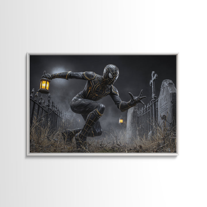 The Spider Knight, Landscape Wall Art, Haunted Gothic Art, Framed Canvas Print, Halloween Wall Decor, Gothic Home Decor, Horror Wall Art