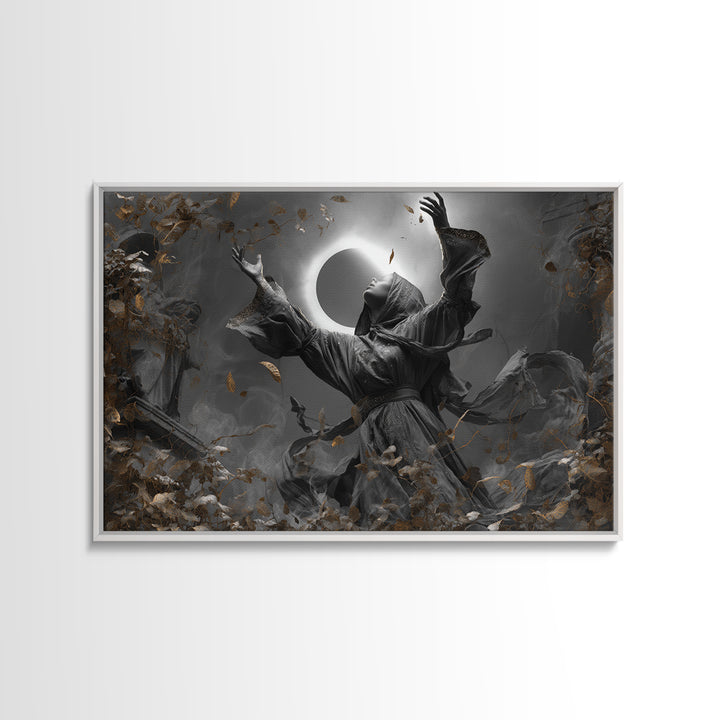 The Moon Priestess, Landscape Wall Art, Dark Fantasy Wall Art, Canvas Print, Halloween Wall Decor, Gothic Home Decor, Macabre Wall Art