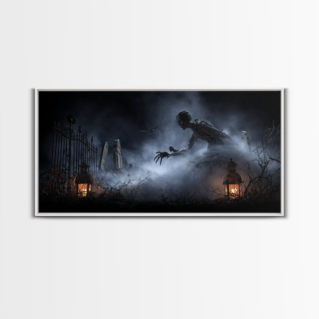 The Dream Eater, Wide Panoramic Art, Macabre Wall Art, Framed Canvas Print, Halloween Wall Decor, Gothic Home Decor, Statement Wall Art