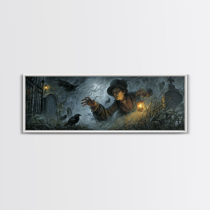 The Dream Eater, Extra Wide Wall Art, Gothic Horror Wall Art, Framed Canvas Print, Halloween Wall Decor, Gothic Home Decor
