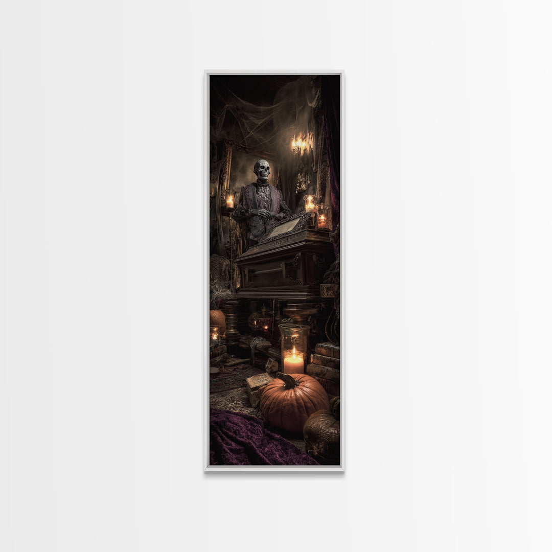 The Royal Coffin Maker, Tall Narrow Wall Art, Spooky Home Decor, Canvas Print, Halloween Wall Decor, Gothic Home Decor, Spooky Wall Decor