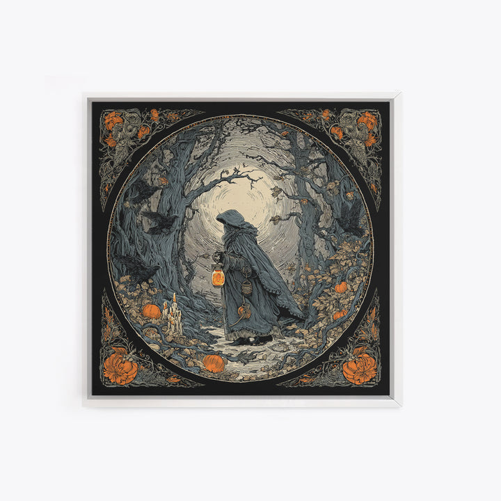 The Soul Collector, Square Wall Art, Macabre Wall Art, Framed Canvas Print, Halloween Wall Decor, Gothic Home Decor, Statement Wall Art