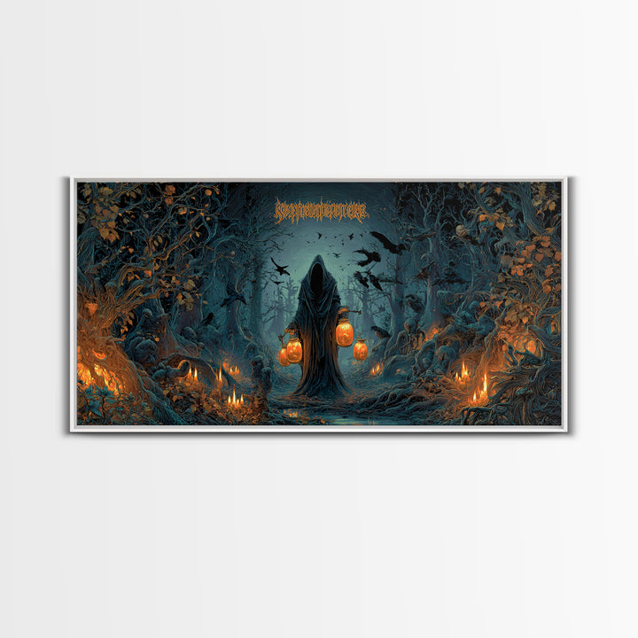 The Soul Collector, Wide Panoramic Art, Dark Fantasy Wall Art, Canvas Print, Halloween Wall Decor, Gothic Home Decor, Spooky Wall Decor