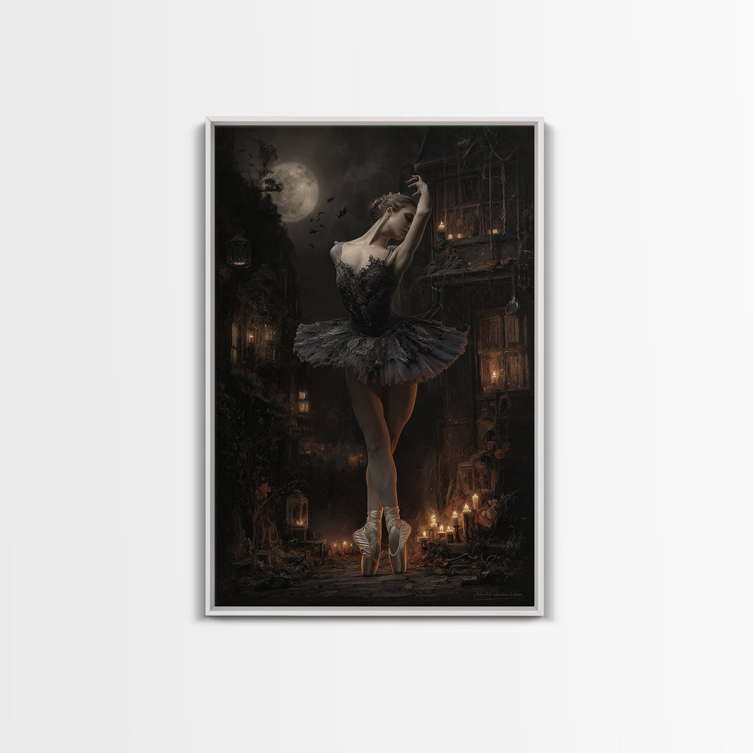 The Phantom Ballerina, Vertical Wall Art, Dark Halloween Decor, Canvas Print, Halloween Wall Decor, Gothic Home Decor, Statement Wall Art