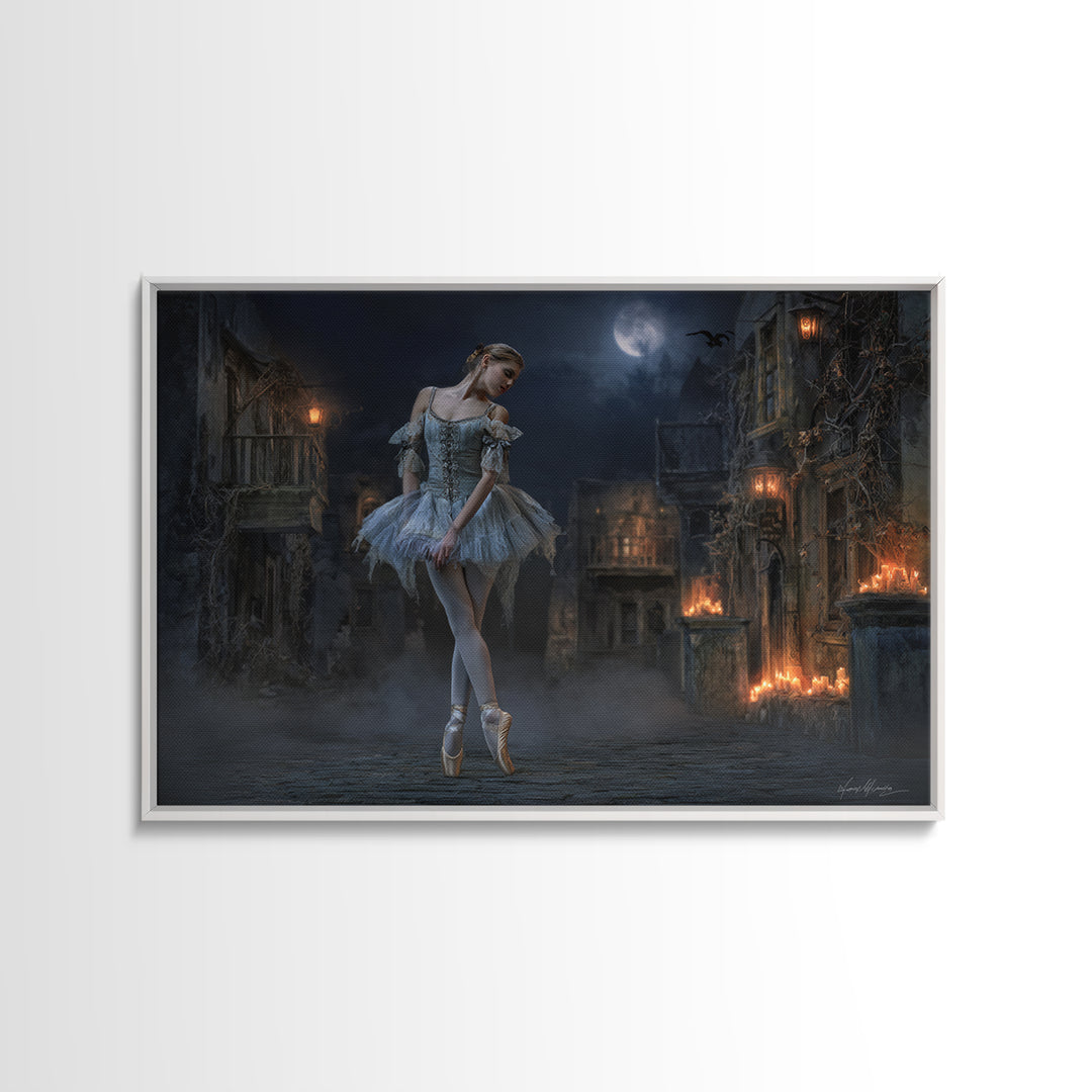 The Phantom Ballerina, Landscape Wall Art, Dark Fantasy Wall Art, Canvas Print, Halloween Wall Decor, Gothic Home Decor, Horror Wall Art