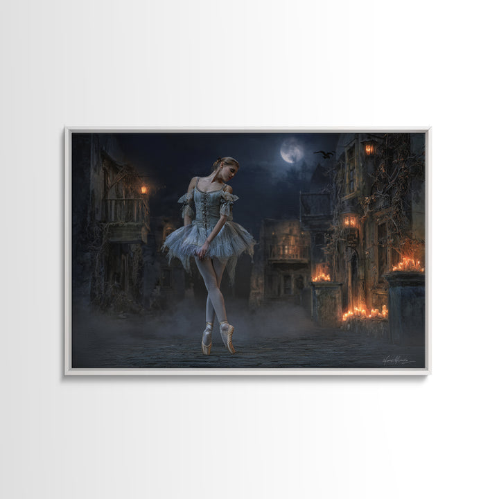 The Phantom Ballerina, Landscape Wall Art, Dark Fantasy Wall Art, Canvas Print, Halloween Wall Decor, Gothic Home Decor, Horror Wall Art