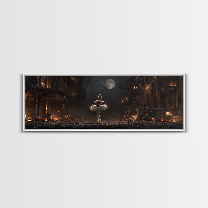 The Phantom Ballerina, Extra Wide Wall Art, Dark Halloween Decor, Canvas Print, Halloween Wall Decor, Gothic Home Decor, Horror Wall Art