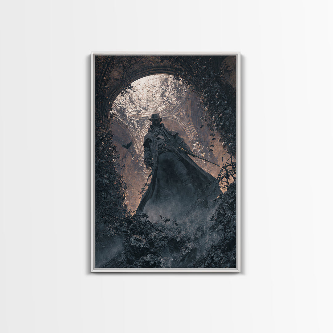 The Ghost Of The Witch Hunter, Vertical Wall Art, Spooky Home Decor, Canvas Print, Halloween Wall Decor, Gothic Home Decor, Horror Wall Art