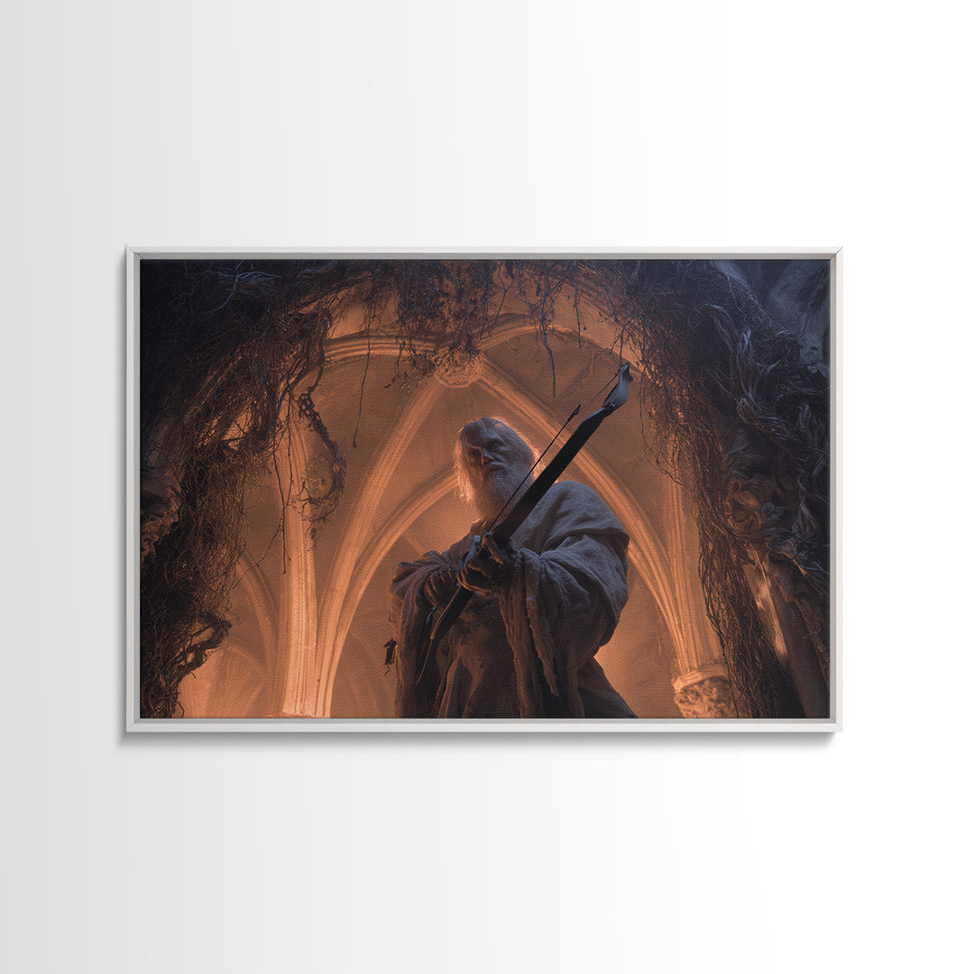 The Ghost Of The Witch Hunter, Landscape Wall Art, Gothic Horror Wall Art, Framed Canvas Print, Halloween Wall Decor, Gothic Home Decor