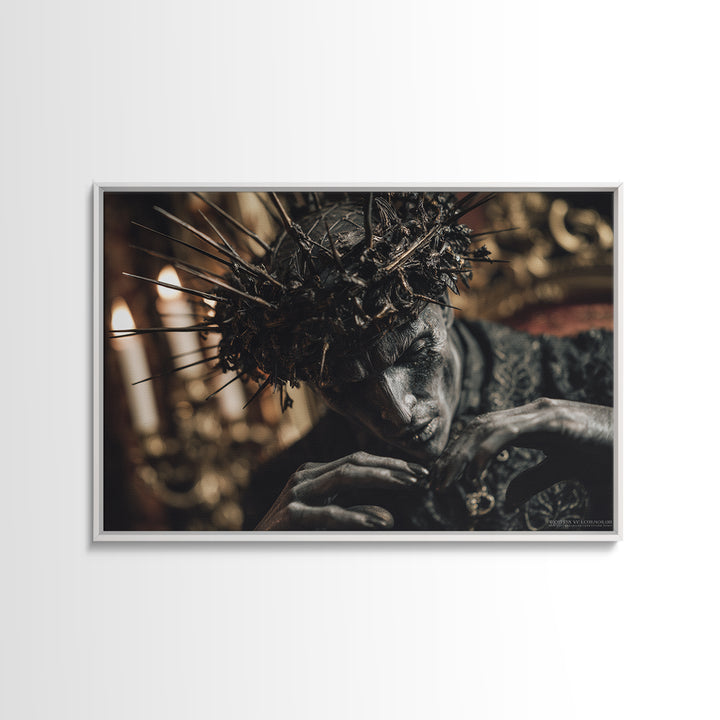 The Thorn-Crowned King, Landscape Wall Art, Spooky Home Decor, Canvas Print, Halloween Wall Decor, Gothic Home Decor, Dark Fantasy Art