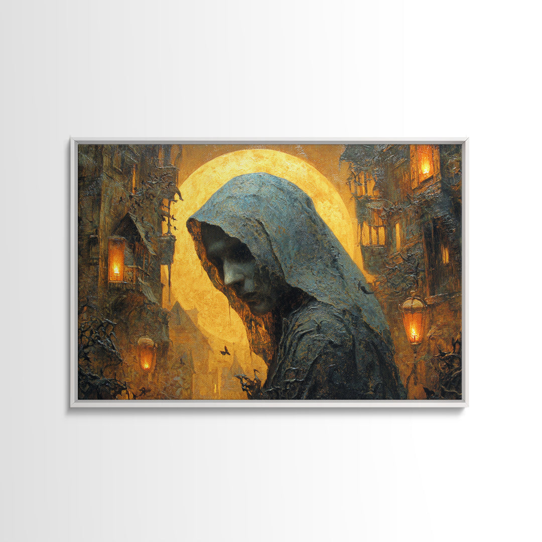 The Ash-Covered Oracle, Landscape Wall Art, Dark Halloween Decor, Canvas Print, Halloween Wall Decor, Gothic Home Decor