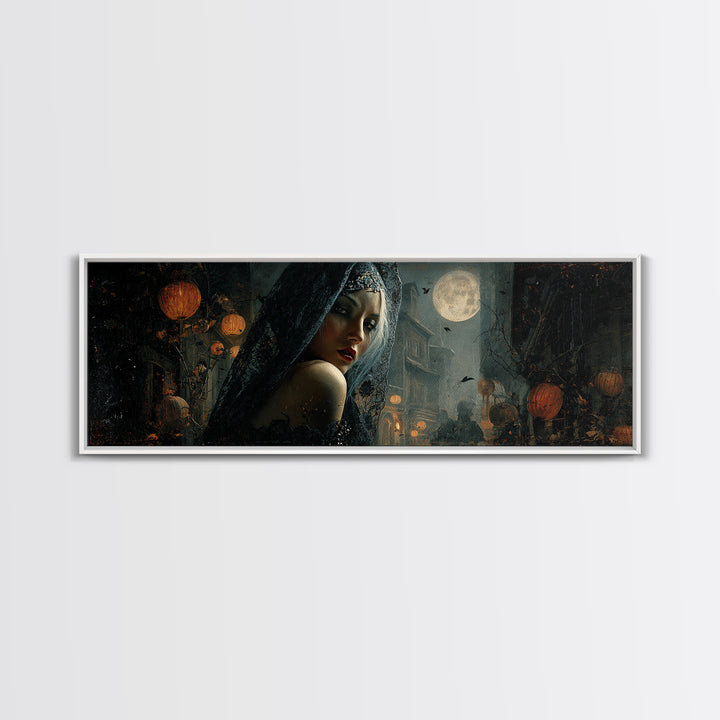 The Ash-Covered Oracle, Extra Wide Wall Art, Spooky Home Decor, Canvas Print, Halloween Wall Decor, Gothic Home Decor, Halloween Wall Art