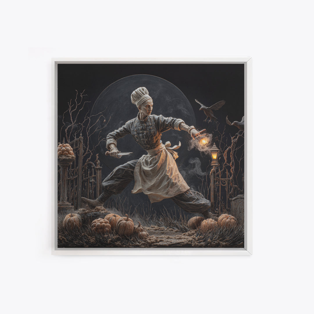 The Ghost Bakery, Square Wall Art, Dark Halloween Decor, Canvas Print, Halloween Wall Decor, Gothic Home Decor, Spooky Wall Decor
