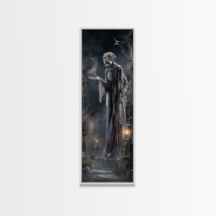The Ghost Bakery, Tall Narrow Wall Art, Dark Halloween Decor, Canvas Print, Halloween Wall Decor, Gothic Home Decor, Collectible Wall Decor