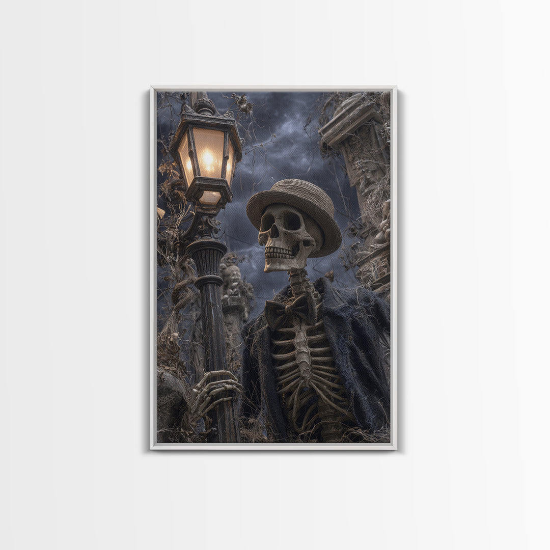 The Skeleton Barbershop Quartet, Vertical Wall Art, Spooky Home Decor, Canvas Print, Halloween Wall Decor, Gothic Home Decor