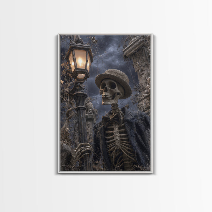 The Skeleton Barbershop Quartet, Vertical Wall Art, Spooky Home Decor, Canvas Print, Halloween Wall Decor, Gothic Home Decor