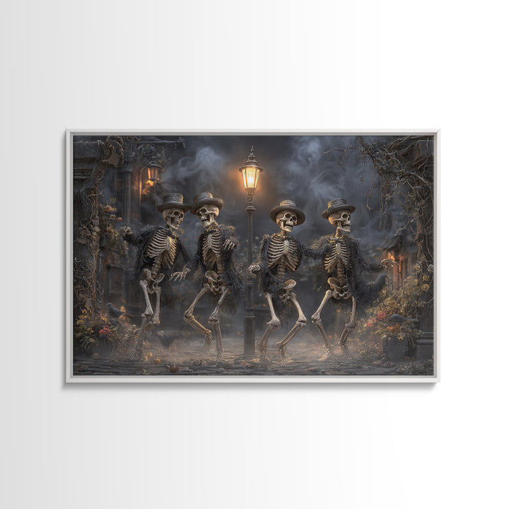 The Skeleton Barbershop Quartet, Landscape Wall Art, Dark Halloween Decor, Canvas Print, Halloween Wall Decor, Gothic Home Decor