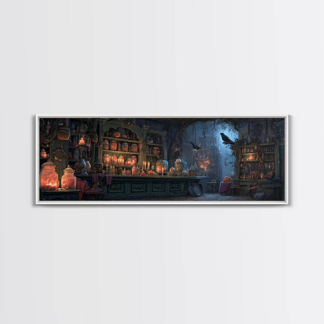 The Goblin Candy Shop, Extra Wide Wall Art, Spooky Home Decor, Canvas Print, Halloween Wall Decor, Gothic Home Decor, Spooky Wall Decor