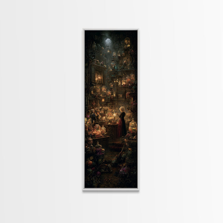 The Goblin Candy Shop, Tall Narrow Wall Art, Dark Halloween Decor, Canvas Print, Halloween Wall Decor, Gothic Home Decor