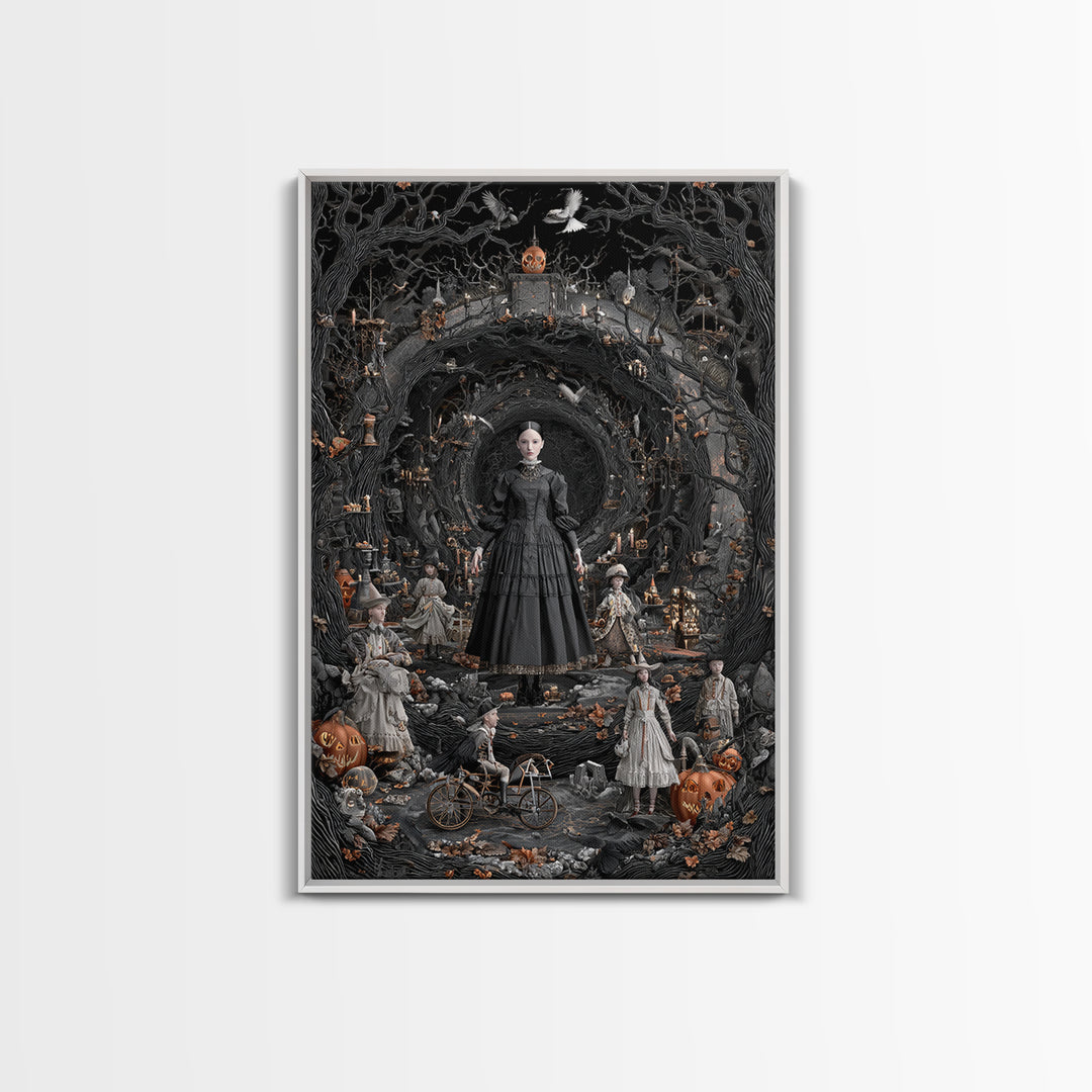 The Haunted Toy Parade, Vertical Wall Art, Dark Halloween Decor, Canvas Print, Halloween Wall Decor, Gothic Home Decor, Spooky Wall Decor
