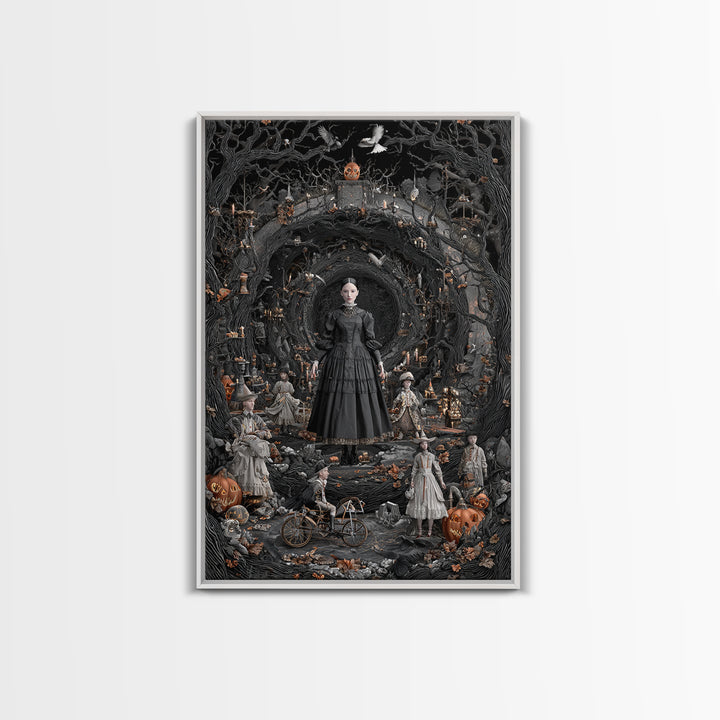 The Haunted Toy Parade, Vertical Wall Art, Dark Halloween Decor, Canvas Print, Halloween Wall Decor, Gothic Home Decor, Spooky Wall Decor