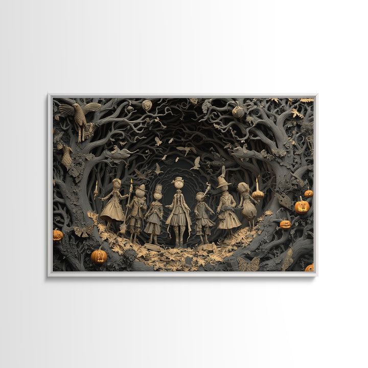 The Haunted Toy Parade, Landscape Wall Art, Gothic Horror Wall Art, Framed Canvas Print, Halloween Wall Decor, Gothic Home Decor