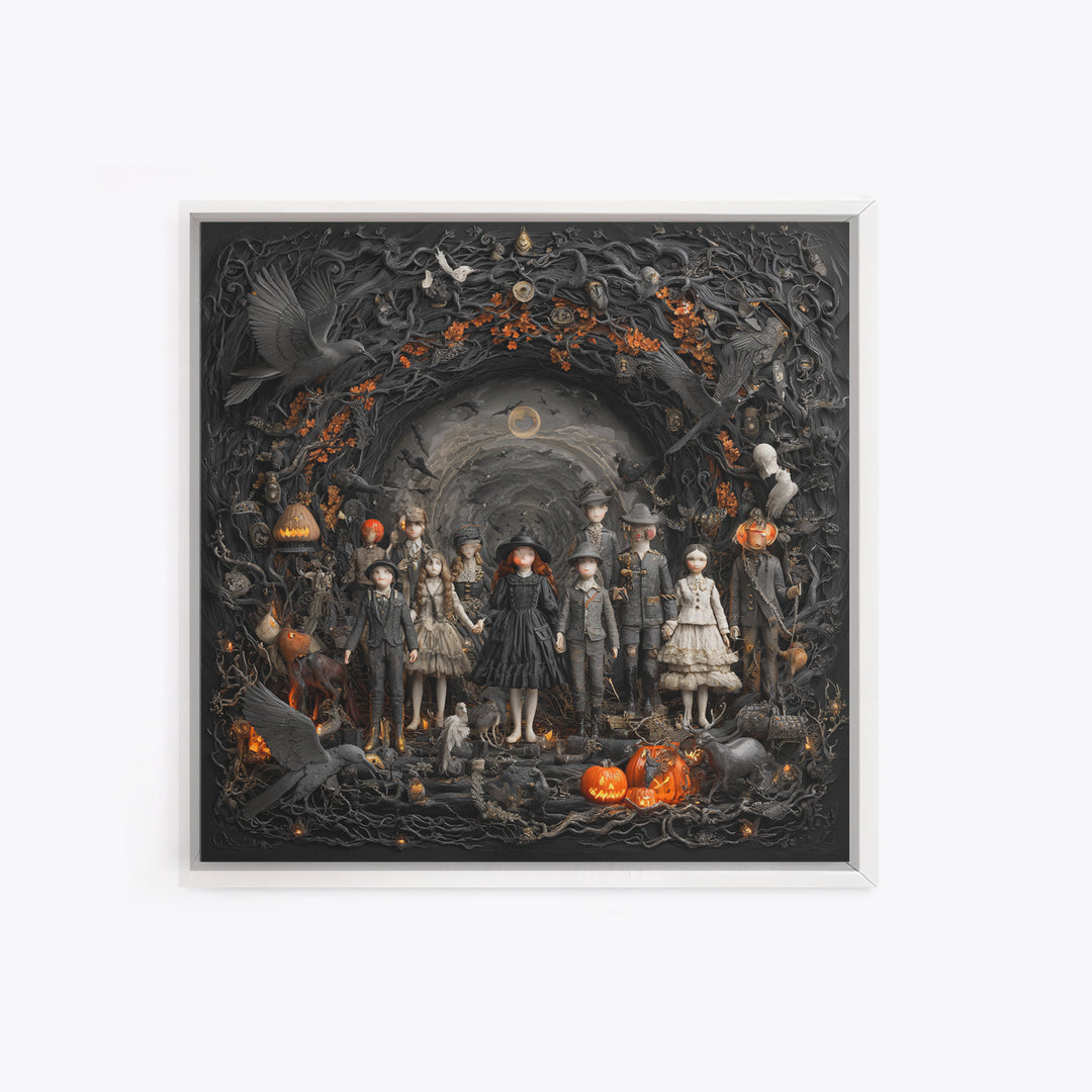 The Haunted Toy Parade, Square Wall Art, Dark Fantasy Wall Art, Canvas Print, Halloween Wall Decor, Gothic Home Decor, Spooky Wall Decor