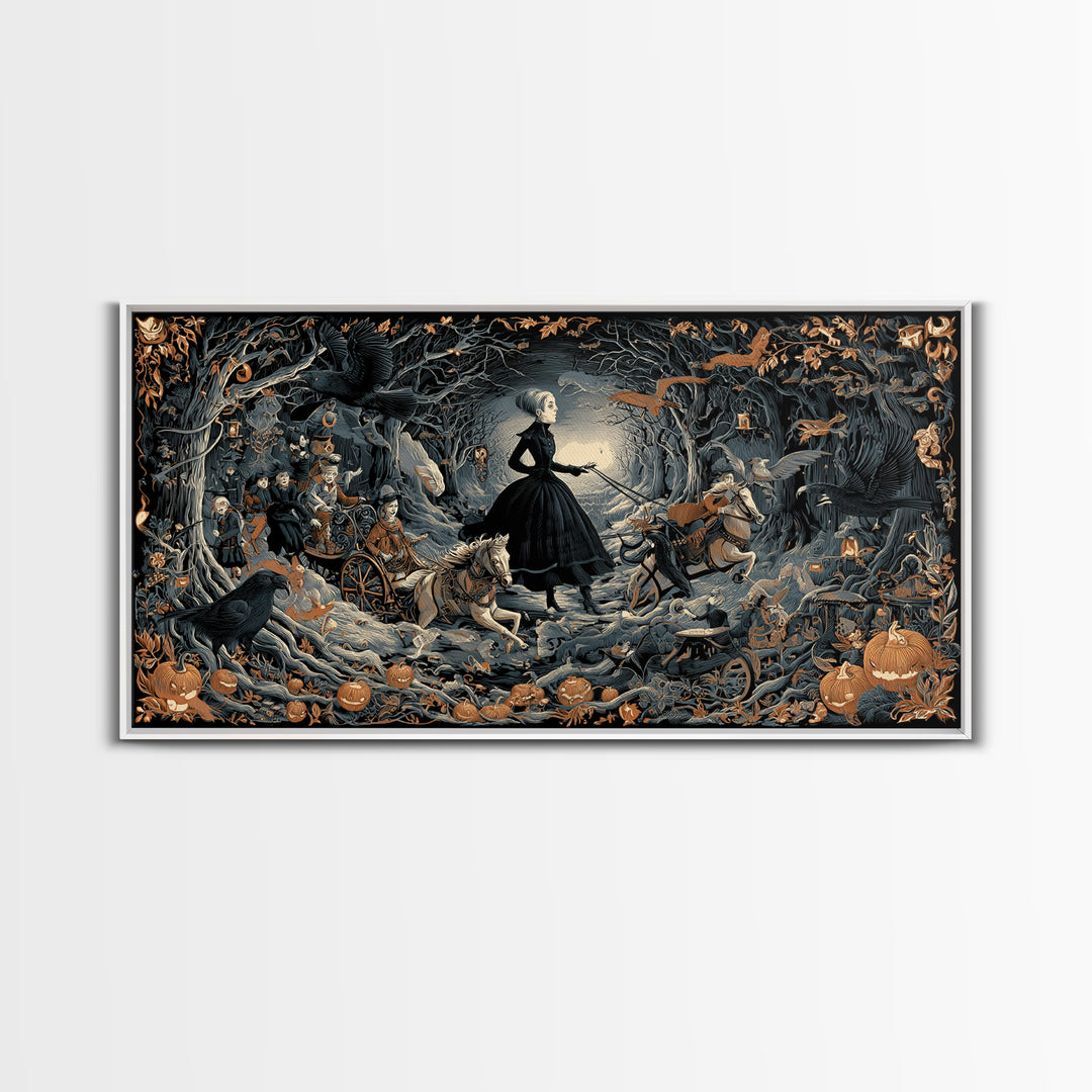 The Haunted Toy Parade, Wide Panoramic Art, Spooky Home Decor, Canvas Print, Halloween Wall Decor, Gothic Home Decor, Spooky Wall Decor