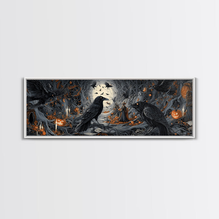 The Raven Post Office, Extra Wide Wall Art, Dark Halloween Decor, Canvas Print, Halloween Wall Decor, Gothic Home Decor, Seasonal Home Decor