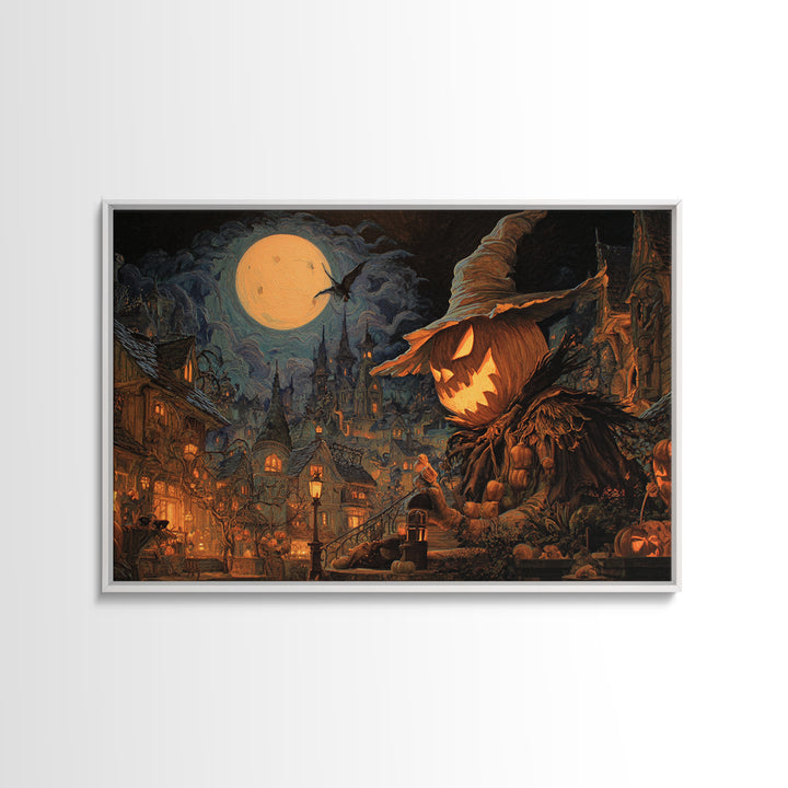 The Candy Corn Kingdom, Landscape Wall Art, Gothic Horror Wall Art, Framed Canvas Print, Halloween Wall Decor, Gothic Home Decor