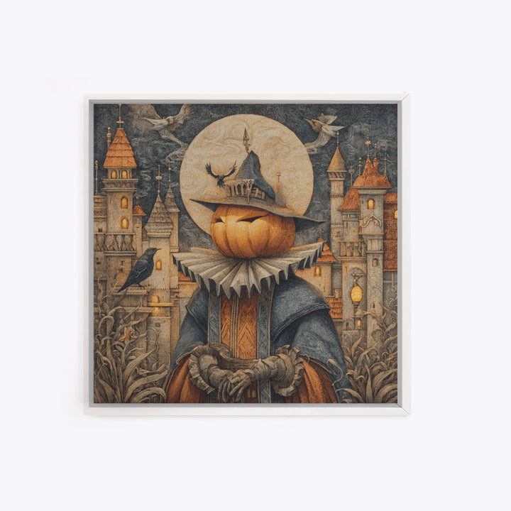 The Candy Corn Kingdom, Square Wall Art, Gothic Horror Wall Art, Framed Canvas Print, Halloween Wall Decor, Gothic Home Decor