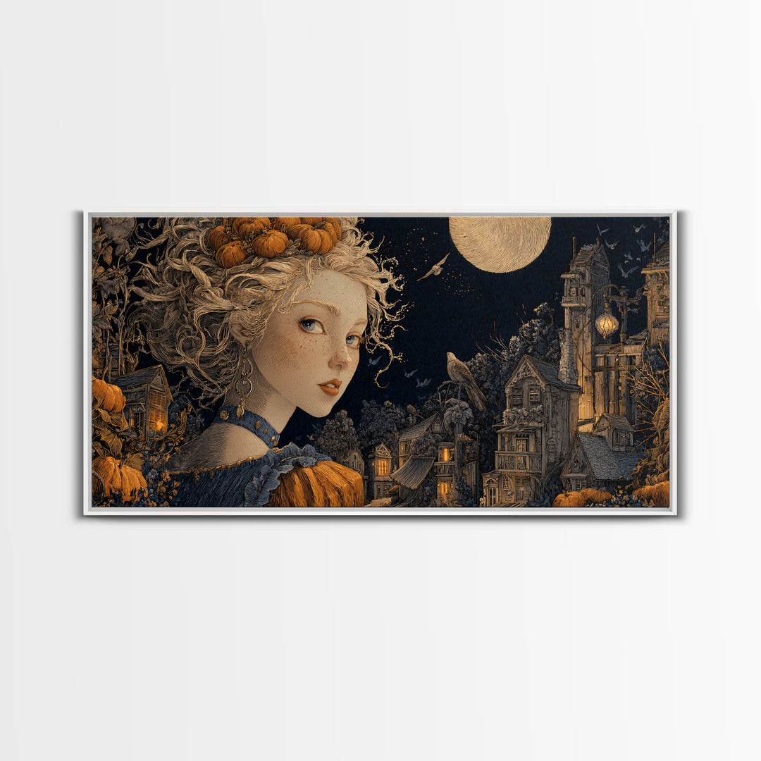 The Candy Corn Kingdom, Wide Panoramic Art, Dark Fantasy Wall Art, Canvas Print, Halloween Wall Decor, Gothic Home Decor, Halloween Decor