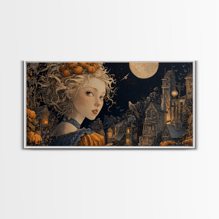The Candy Corn Kingdom, Wide Panoramic Art, Dark Fantasy Wall Art, Canvas Print, Halloween Wall Decor, Gothic Home Decor, Halloween Decor