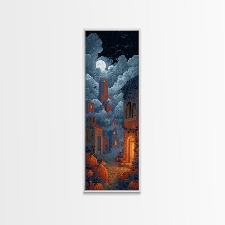 The Candy Corn Kingdom, Tall Narrow Wall Art, Spooky Home Decor, Canvas Print, Halloween Wall Decor, Gothic Home Decor, Spooky Wall Decor