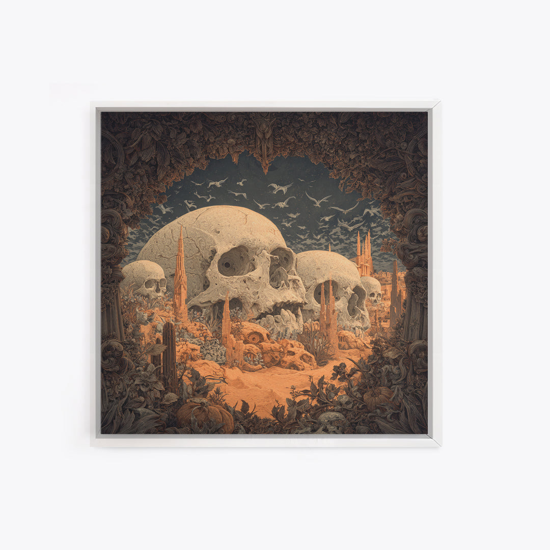 Desert Halloween, Square Wall Art, Spooky Home Decor, Canvas Print, Halloween Wall Decor, Gothic Home Decor, Spooky Wall Decor