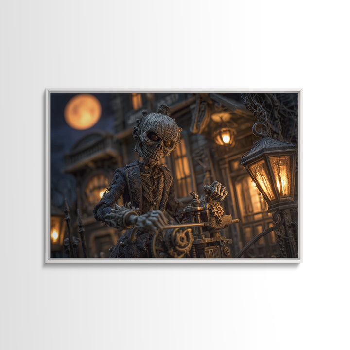 The Clockwork Haunted House, Landscape Wall Art, Dark Halloween Decor, Canvas Print, Halloween Wall Decor, Gothic Home Decor