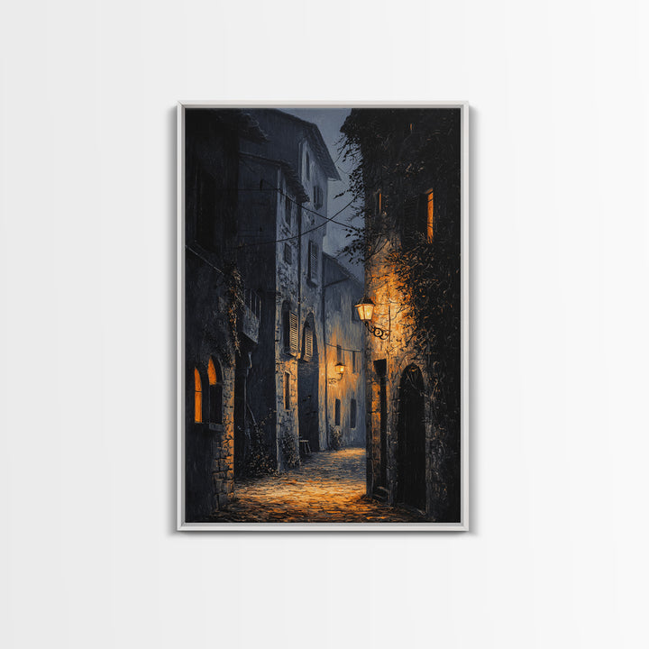 The Town Where Shadows Live, Vertical Wall Art, Dark Fantasy Wall Art, Canvas Print, Halloween Wall Decor, Gothic Home Decor