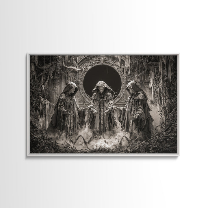 The Eclipse Summoning, Landscape Wall Art, Macabre Wall Art, Framed Canvas Print, Halloween Wall Decor, Gothic Home Decor