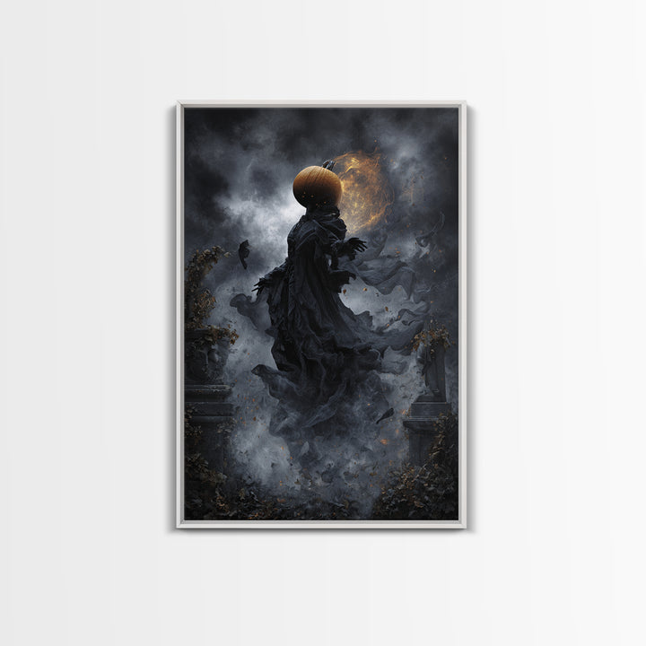 Halloween On Another Planet, Vertical Wall Art, Dark Halloween Decor, Canvas Print, Halloween Wall Decor, Gothic Home Decor
