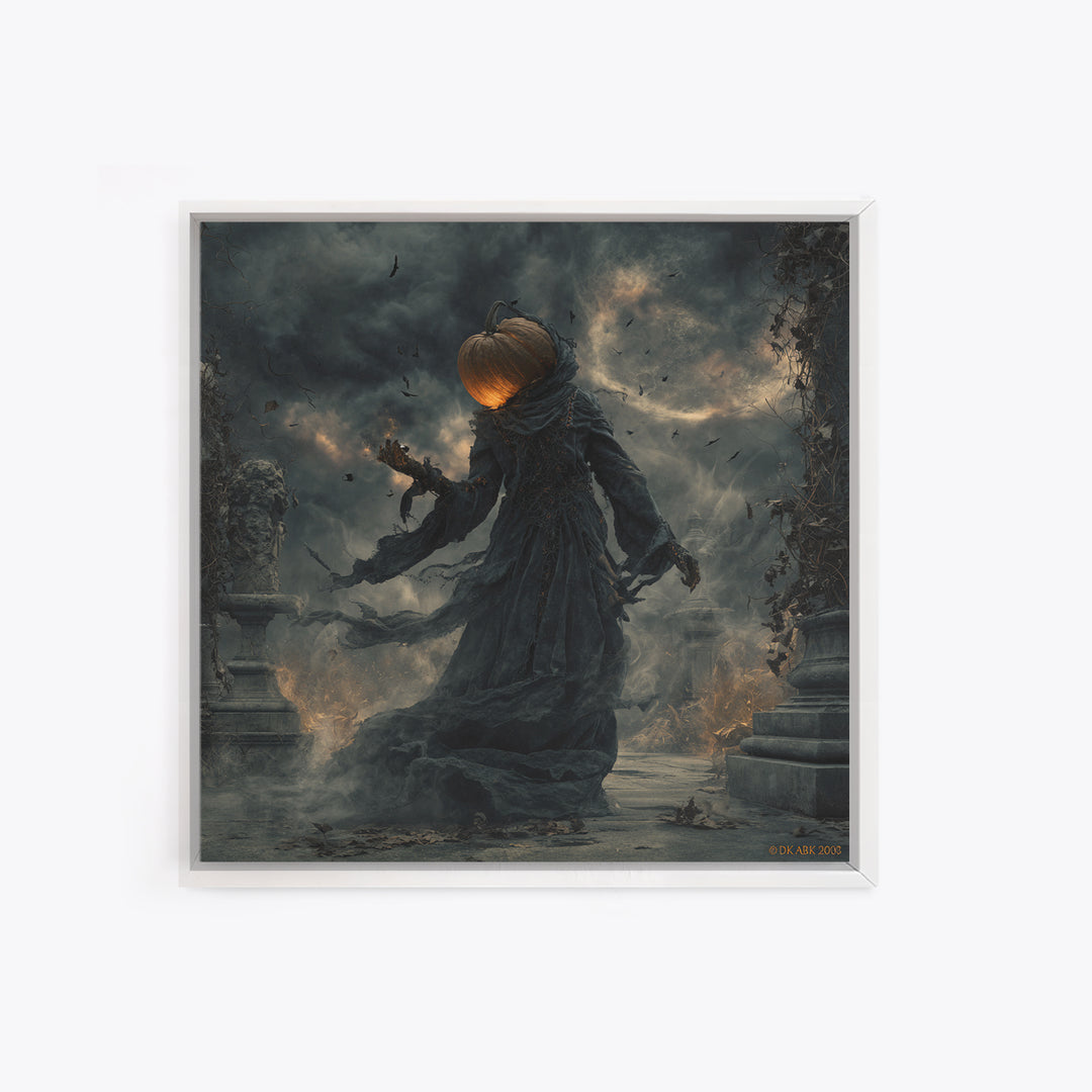 Halloween On Another Planet, Square Wall Art, Dark Halloween Decor, Canvas Print, Halloween Wall Decor, Gothic Home Decor, Spooky Wall Decor