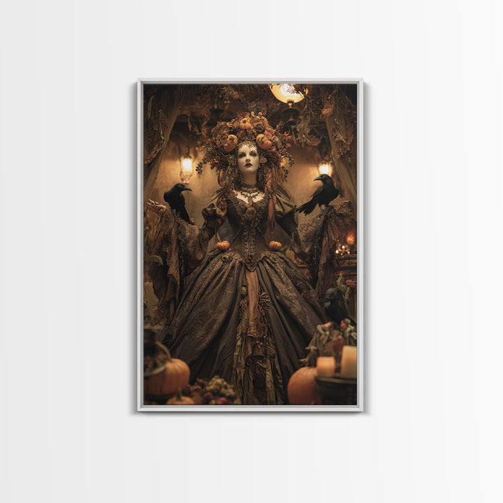 The Personification Of October, Vertical Wall Art, Dark Halloween Decor, Canvas Print, Halloween Wall Decor, Gothic Home Decor