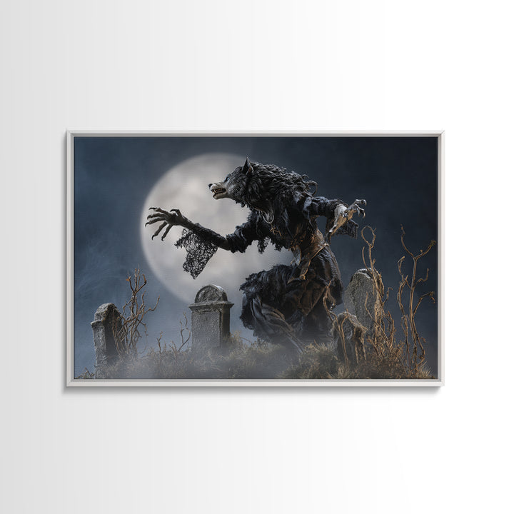 The Widow Wolf Of Briar Moon, Landscape Wall Art, Dark Halloween Decor, Canvas Print, Halloween Wall Decor, Gothic Home Decor