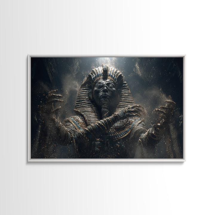 The Pharaoh Of Dustbound Silence, Landscape Wall Art, Macabre Wall Art, Framed Canvas Print, Halloween Wall Decor, Gothic Home Decor
