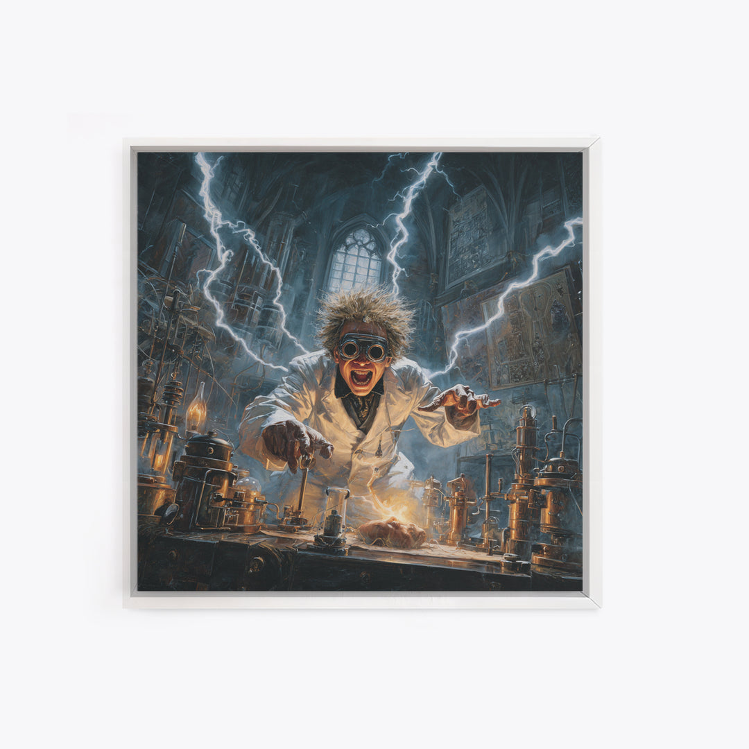 Doctor Vesper'S Resurrection Engine, Square Wall Art, Haunted Gothic Art, Framed Canvas Print, Halloween Wall Decor, Gothic Home Decor