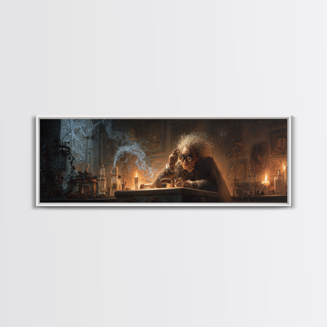 Doctor Vesper'S Resurrection Engine, Extra Wide Wall Art, Spooky Home Decor, Canvas Print, Halloween Wall Decor, Gothic Home Decor