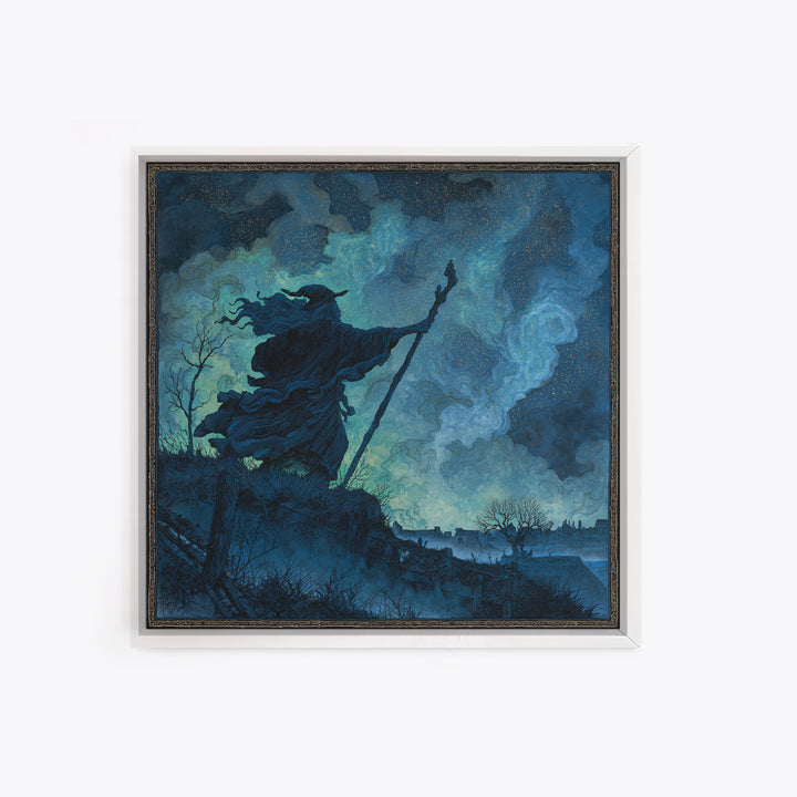 The Star-Seer Of Black Dunwich, Square Wall Art, Macabre Wall Art, Canvas Print, Halloween Wall Decor, Gothic Home Decor, Halloween Wall Art